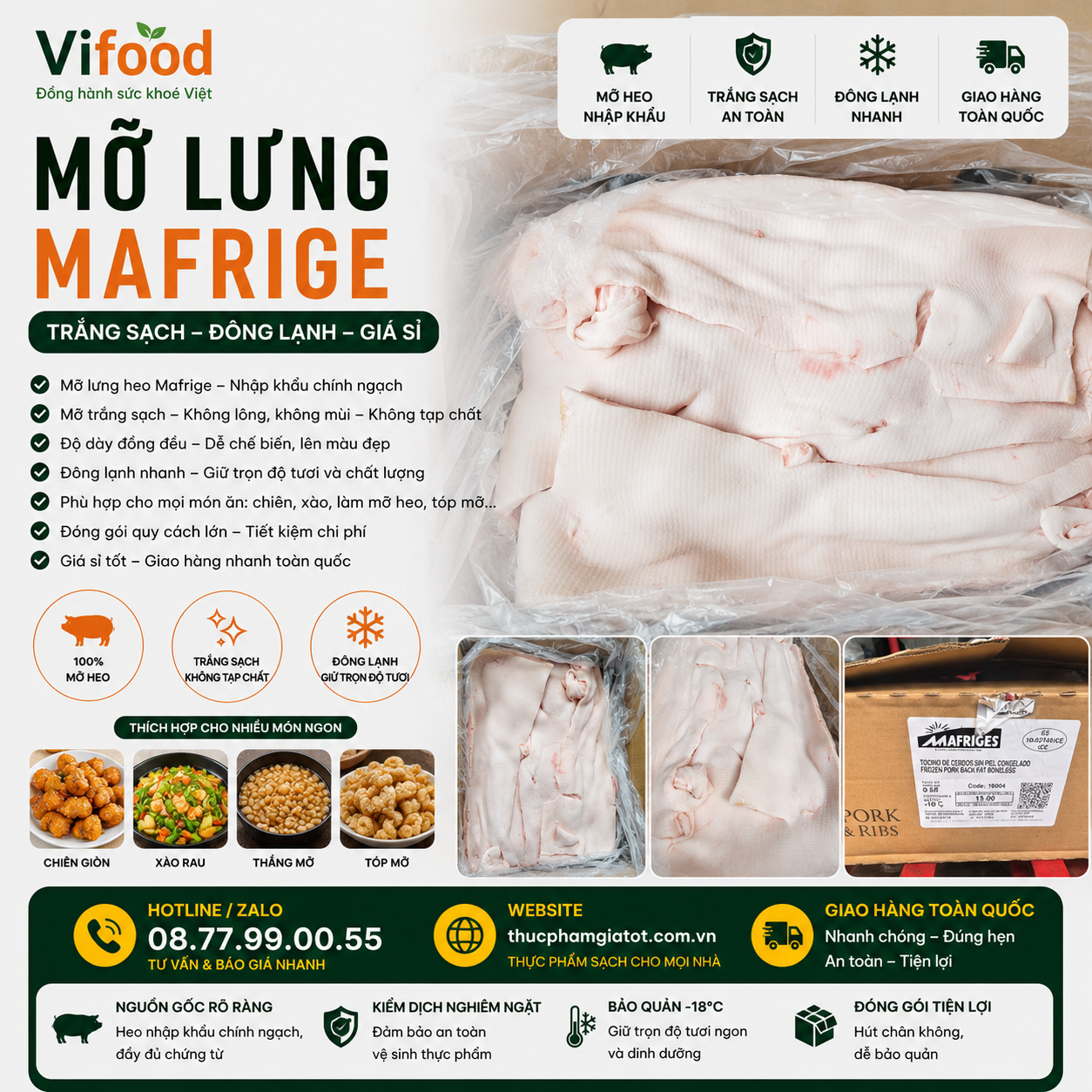 Mỡ Lưng Mafrige Giá Sỉ